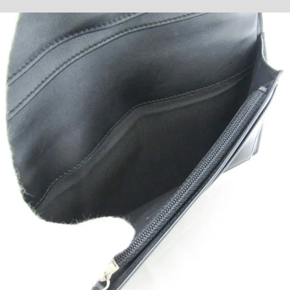Chanel Black Patent CC Logo Flap Wallet